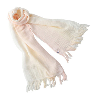 Stole Gradient Salmon Pink x Ivory Approx. 58 x 185cm (including fringe) GU-2800