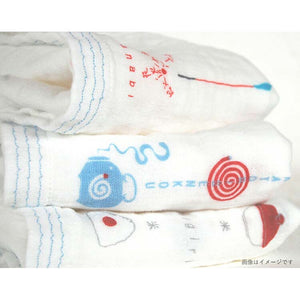 Hand Towel Wet Handkerchief Hagoromo Gauze Bunbuku Tea Kettle Blue Approx. 33 x 38 cm