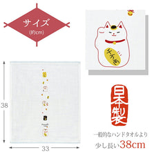 将图片加载到图库查看器，Hand Towel Wet Handkerchief Hagoromo Gauze Cat Oval Blue Approx. 33 x 38 cm
