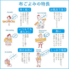 画像をギャラリービューアに読み込む, Face Towel Cloth Reading Omusubi Kororin Blue Approx. 33 x 100cm
