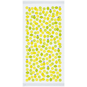 Bath Towel Cloth Reading Large Towel Tenugui Lemon Blue Approx. 58 x 120cm