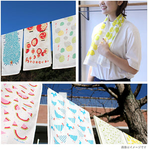 Face Towel Cloth Reading 2023 Towel Tenugui Hot Water Curtain Made in Japan Ivory Approx. 33 x 100cm