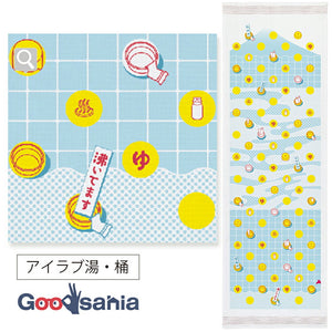 Face Towel Cloth Goyomi 2023 Towel Tenugui I Love Bath/Pail Made in Japan Blue Approx. 33 x 100cm