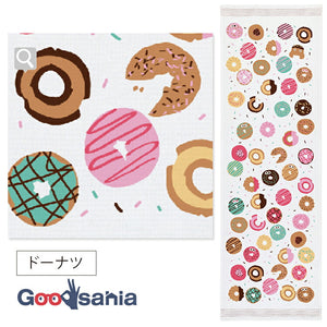 Face Towel Cloth Goyomi 2024 Towel Tenugui Donut Made in Japan Pink Approx. 33 x 100cm