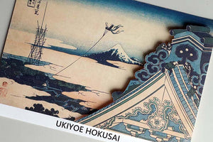 Sticker Wall Ukiyoe Deco Museum Katsushika Hokusai Thirty-Six Views of Mt. Fuji Toto Asakusa Honganji Temple Approx. 10 x 14 cm