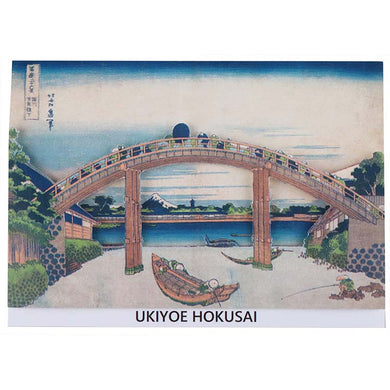 Sticker Wall Ukiyoe Deco Museum Katsushika Hokusai Thirty-six Views of Mt. Fuji Under the Fukagawa Mannen Bridge Approx. 10 x 14 cm