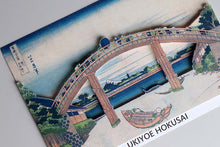 Cargar imagen en el visor de la galería, Sticker Wall Ukiyoe Deco Museum Katsushika Hokusai Thirty-six Views of Mt. Fuji Under the Fukagawa Mannen Bridge Approx. 10 x 14 cm
