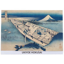 Cargar imagen en el visor de la galería, Sticker Wall Ukiyoe Deco Museum Katsushika Hokusai Thirty-Six Views of Mt. Fuji Changzhou Ushibori Approx. 10 x 14cm
