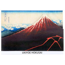 Cargar imagen en el visor de la galería, Sticker Wall Ukiyoe Deco Museum Katsushika Hokusai Thirty-Six Views of Mt. Fuji Yamashita White Rain Approx. 10 x 14 cm
