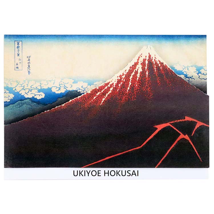 Sticker Wall Ukiyoe Deco Museum Katsushika Hokusai Thirty-Six Views of Mt. Fuji Yamashita White Rain Approx. 10 x 14 cm