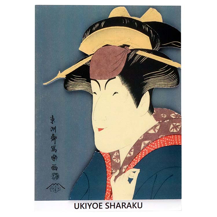 Sticker Wall Ukiyoe Deco Museum Toshusai Sharaku Tomisaburo Nakayama's Miyagi Approx. 10 x 14cm