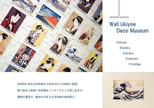 Sticker Wall Ukiyoe Deco Museum Toshusai Sharaku Kiyotaro Iwai's Sagisaka Sanai wife Fujinami and Zenji Bando's Washizuka Kanta and his wife Ozasa