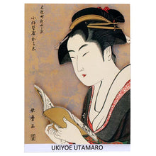 Cargar imagen en el visor de la galería, Sticker Wall Ukiyoe Deco Museum Kitagawa Utamaro Kobikicho Shinyashiki Koiseya Ochie Approx. 10 x 14cm
