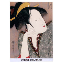 Cargar imagen en el visor de la galería, Sticker Wall Ukiyoe Deco Museum Kitagawa Utamaro Utamaro Poetry Collection Moshimikoi Approx. 10 x 14cm
