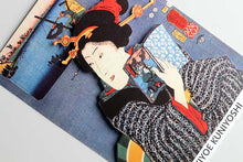 Cargar imagen en el visor de la galería, Sticker Wall Ukiyoe Deco Museum Kuniyoshi Utagawa Sankai Medendo Zue I want to see Tsuzuki Shishu Nishinomiya Shiroo Approx. 10 x 14cm
