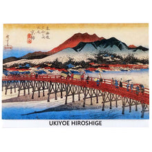 Cargar imagen en el visor de la galería, Sticker Wall Ukiyoe Deco Museum Hiroshige Utagawa Tokaido Fifty-Three Stations Kyoshi Sanjo Ohashi Bridge Approx. 10 x 14cm
