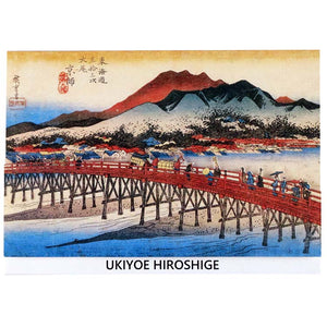 Sticker Wall Ukiyoe Deco Museum Hiroshige Utagawa Tokaido Fifty-Three Stations Kyoshi Sanjo Ohashi Bridge Approx. 10 x 14cm