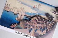 Cargar imagen en el visor de la galería, Sticker Wall Ukiyoe Deco Museum Hiroshige Utagawa Fifty-three Stations of the Tokaido Shinagawa Hinode Approx. 10 x 14cm
