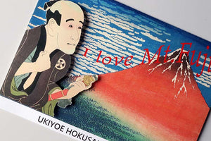 Sticker Wall Ukiyoe Deco Museum Hokusai & Sharaku I Love Mt.Fuji Approx. 10×14cm