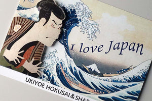 Sticker Wall Ukiyoe Deco Museum Hokusai & Sharaku I Love Japan Approx. 10 x 14cm