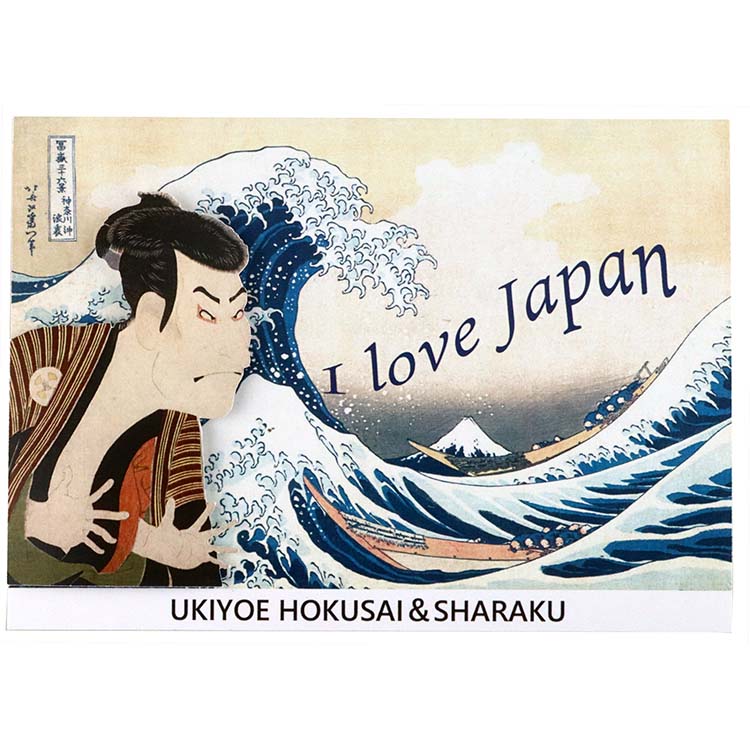 Sticker Wall Ukiyoe Deco Museum Hokusai & Sharaku I Love Japan Approx. 10 x 14cm