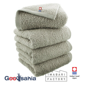 Imabari Towel Certified Face Towel Made in Japan Light Gray Approx. 80 x 34cm Set of 4