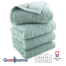 Load image into Gallery viewer, Imabari Towel Certified Face Towel Made in Japan Smoky Blue Approx. 80 x 34cm Set of 4
