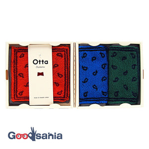 Imabari Towel Otta Half Towel Handkerchief 22-48 Set of 3 Blue, Green, Orange 25 x 12.5cm OT22-0200-0948