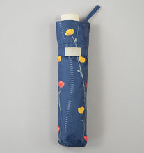 Load image into Gallery viewer, Folding Umbrella, Nifty Flower, For Sunny or Rainy Days, Sunflower, Navy, 55cm JK-144-02
