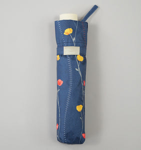 Folding Umbrella, Nifty Flower, For Sunny or Rainy Days, Sunflower, Navy, 55cm JK-144-02