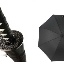 Load image into Gallery viewer, Folding Umbrella Sengoku Umbrella -wakizashi(short sword)- Dragon (Gold)/Umbrella Bag Opened: Approximately 96cm in Diameter Black JK-160-01
