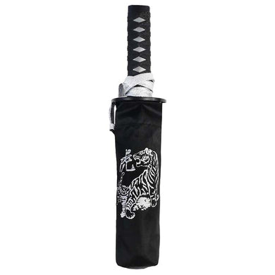 Folding Umbrella Sengoku Umbrella -wakizashi(short sword)- Tiger (Silver)/Umbrella Bag Opened: Approximately 96cm in Diameter Black JK-160-02