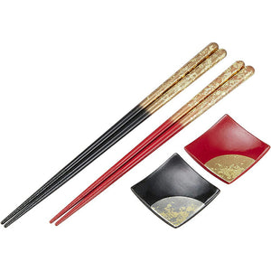 Painted chopsticks Couple painted chopsticks Issou Zuiun & Painted chopstick rest Foil scattering