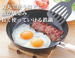 Frying pan, iron frying pan, gas fire, IH compatible, extra thick bottom iron plate, professional specification, black 20