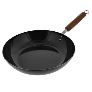 Frying pan, iron frying pan, gas fire, IH compatible, extra thick bottom iron plate, professional specification, black 28