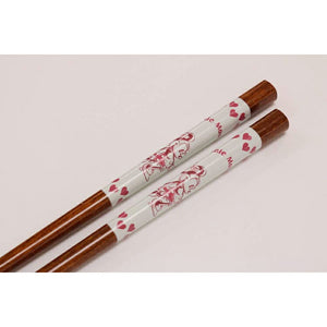 Painted chopsticks Minnie Mouse heart