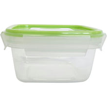 Load image into Gallery viewer, Storage Container Just Lock Square Green M Approx. 480ml 3 pieces PL-61 (Container 480ml set, storage, easy to wash, integrated, integrated gasket, pre-made, subdivided, sealed, no leakage)
