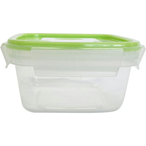 Storage Container Just Lock Square Green M Approx. 480ml 3 pieces PL-61 (Container 480ml set, storage, easy to wash, integrated, integrated gasket, pre-made, subdivided, sealed, no leakage)