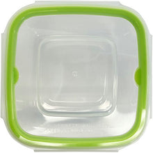 Load image into Gallery viewer, Storage Container Just Lock Square Green M Approx. 480ml 3 pieces PL-61 (Container 480ml set, storage, easy to wash, integrated, integrated gasket, pre-made, subdivided, sealed, no leakage)
