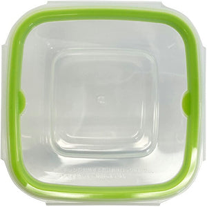 Storage Container Just Lock Square Green M Approx. 480ml 3 pieces PL-61 (Container 480ml set, storage, easy to wash, integrated, integrated gasket, pre-made, subdivided, sealed, no leakage)