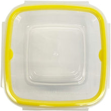 Load image into Gallery viewer, Storage Container Just Lock Square Yellow L Approx. 640ml 2 pieces PL-62 (Container 640ml set, storage, easy to wash, integrated, integrated gasket, pre-made, subdivided, sealed, no leakage)
