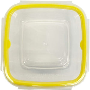 Storage Container Just Lock Square Yellow L Approx. 640ml 2 pieces PL-62 (Container 640ml set, storage, easy to wash, integrated, integrated gasket, pre-made, subdivided, sealed, no leakage)