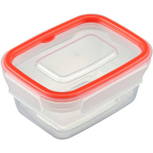 Load image into Gallery viewer, Storage Container Just Lock Rectangular Red M Approx. 430ml 3 pieces PL-66 (Container 430ml set, storage, easy to wash, integrated, integrated gasket, pre-made, subdivided, airtight, leak-proof liquid)
