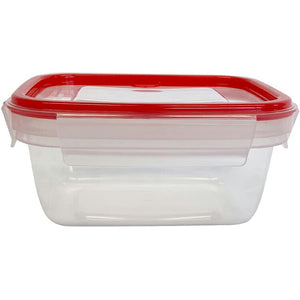 Storage Container Just Lock Rectangular Red M Approx. 430ml 3 pieces PL-66 (Container 430ml set, storage, easy to wash, integrated, integrated gasket, pre-made, subdivided, airtight, leak-proof liquid)