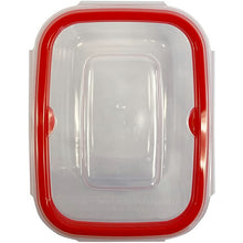 Load image into Gallery viewer, Storage Container Just Lock Rectangular Red M Approx. 430ml 3 pieces PL-66 (Container 430ml set, storage, easy to wash, integrated, integrated gasket, pre-made, subdivided, airtight, leak-proof liquid)
