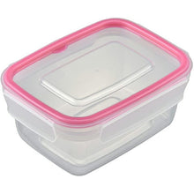 Load image into Gallery viewer, Storage Container Just Lock Rectangular Pink L Approx. 600ml 2 pieces PL-67 (Container 600ml set, storage, easy to wash, integrated, integrated gasket, pre-made, subdivided, airtight, leak-proof liquid)
