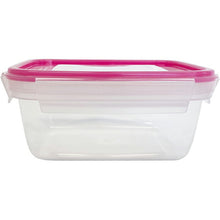 Load image into Gallery viewer, Storage Container Just Lock Rectangular Pink L Approx. 600ml 2 pieces PL-67 (Container 600ml set, storage, easy to wash, integrated, integrated gasket, pre-made, subdivided, airtight, leak-proof liquid)
