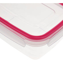 Load image into Gallery viewer, Storage Container Just Lock Rectangular Pink L Approx. 600ml 2 pieces PL-67 (Container 600ml set, storage, easy to wash, integrated, integrated gasket, pre-made, subdivided, airtight, leak-proof liquid)
