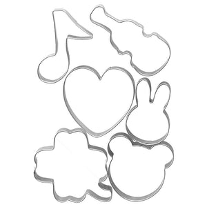 Mold Cutting KaiHouse SELECT Cookie Cutting Mold Set of 6 (Bear/Rabbit) Dishwasher Safe Made in Japan Silver DL-6428