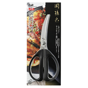 Magoroku Seki Regular Curve Kitchen Scissors Dishwasher Safe Made in Japan Black Approx. 19.5 x 9 x 1.2 cm DH3354